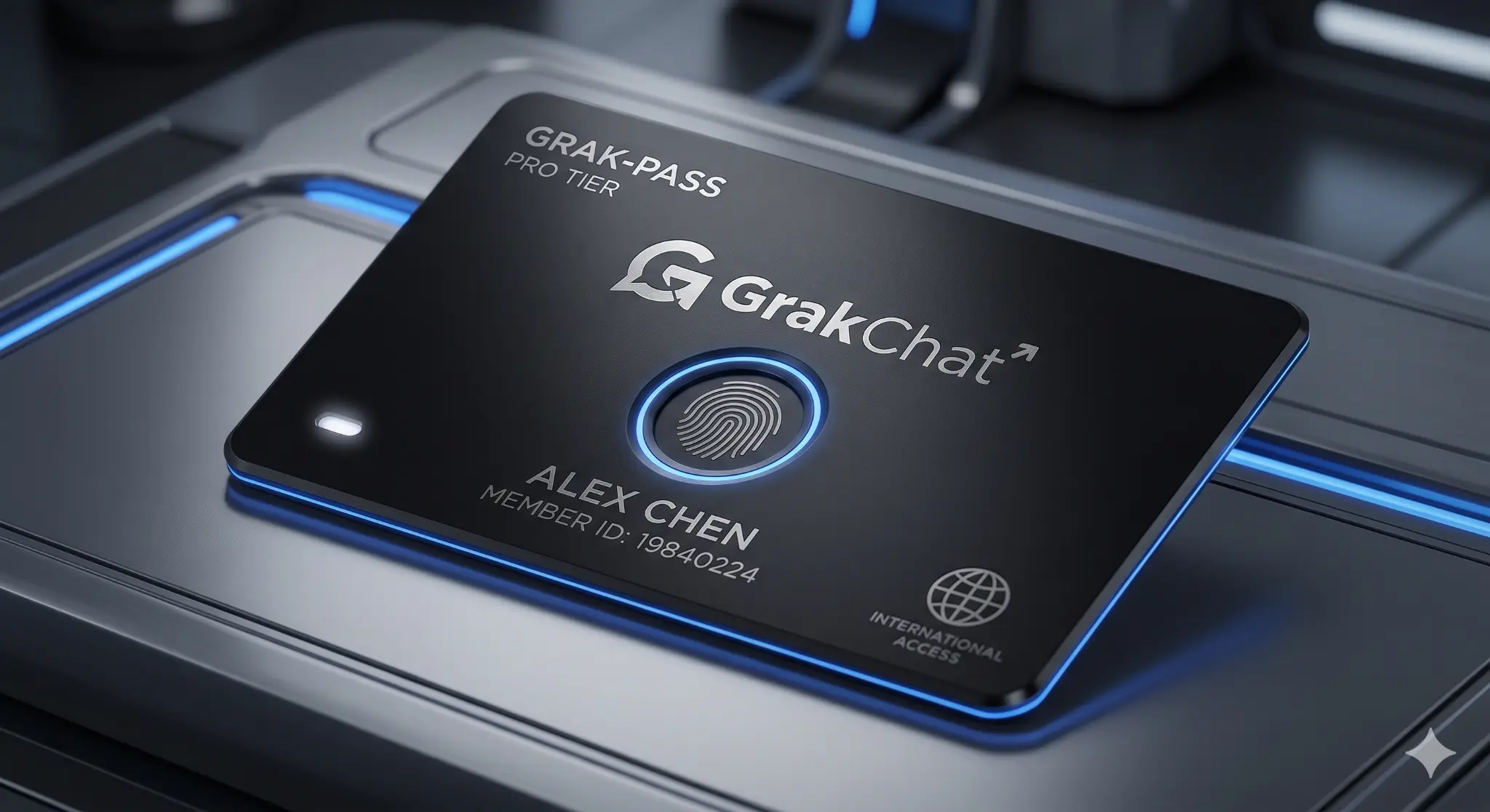 Grak-Pass Pro Tier membership card in the GrakChat ecosystem